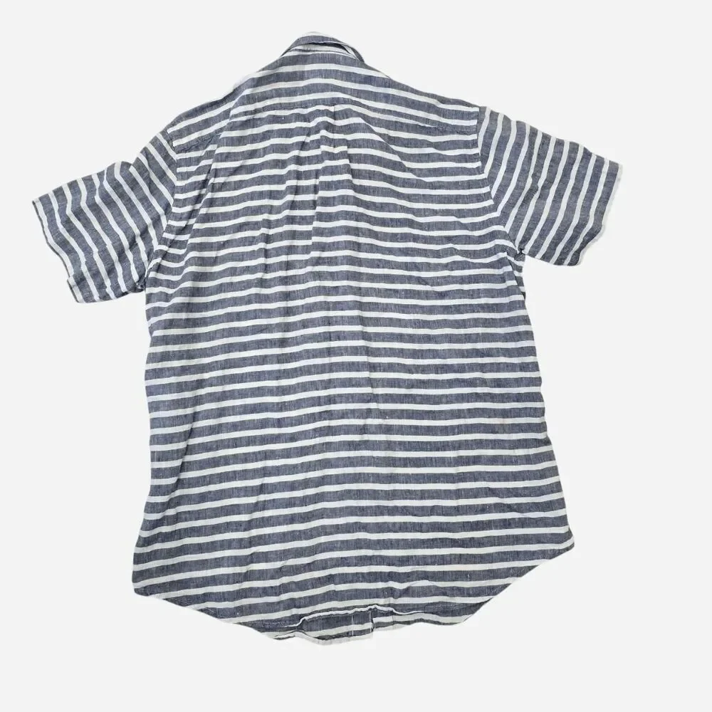 J.Crew Men's size L 100% linen stripe shirt